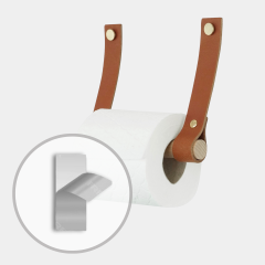Toilettenpapierhalter aus Leder | mit Klebestreifen