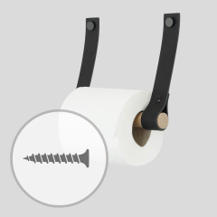Toilettenpapierhalter aus Leder | mit Schraube