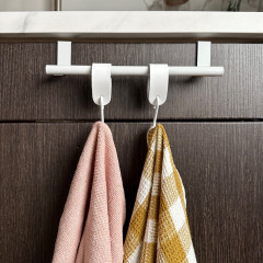 Handdoekstang over keukenkastdeur - Wit | incl. 2x S-haak hangers