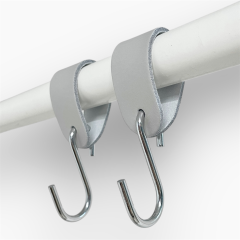 S-Haken Hänger aus Leder - Silber | 2er-Set 